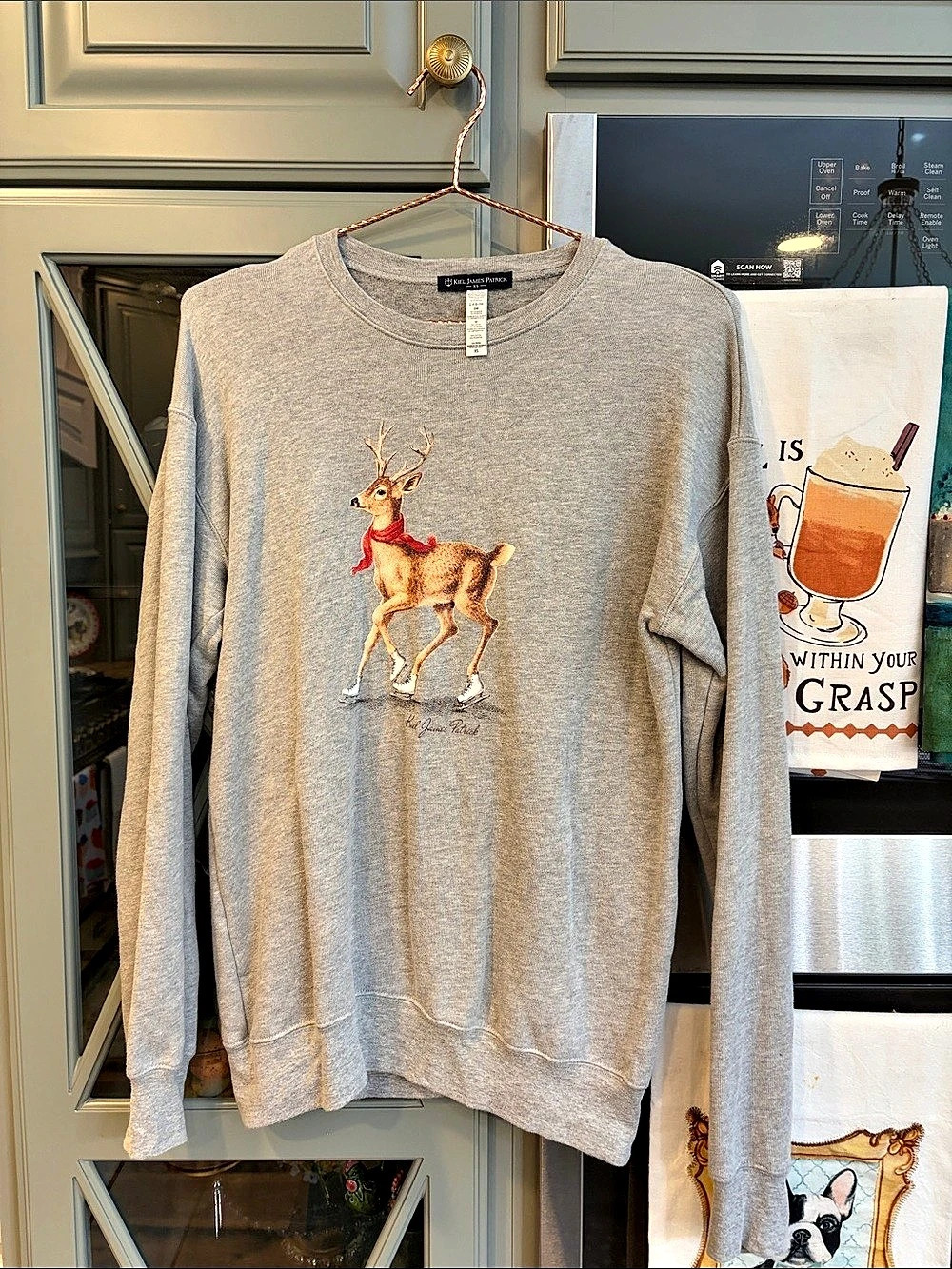 Kiel James Patrick Skating Deer Crewneck Sweatshirt XS